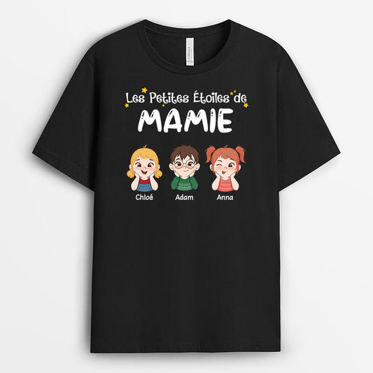 2156AFR1 t shirt les petites etoiles de maman mamie version mignonne personnalise