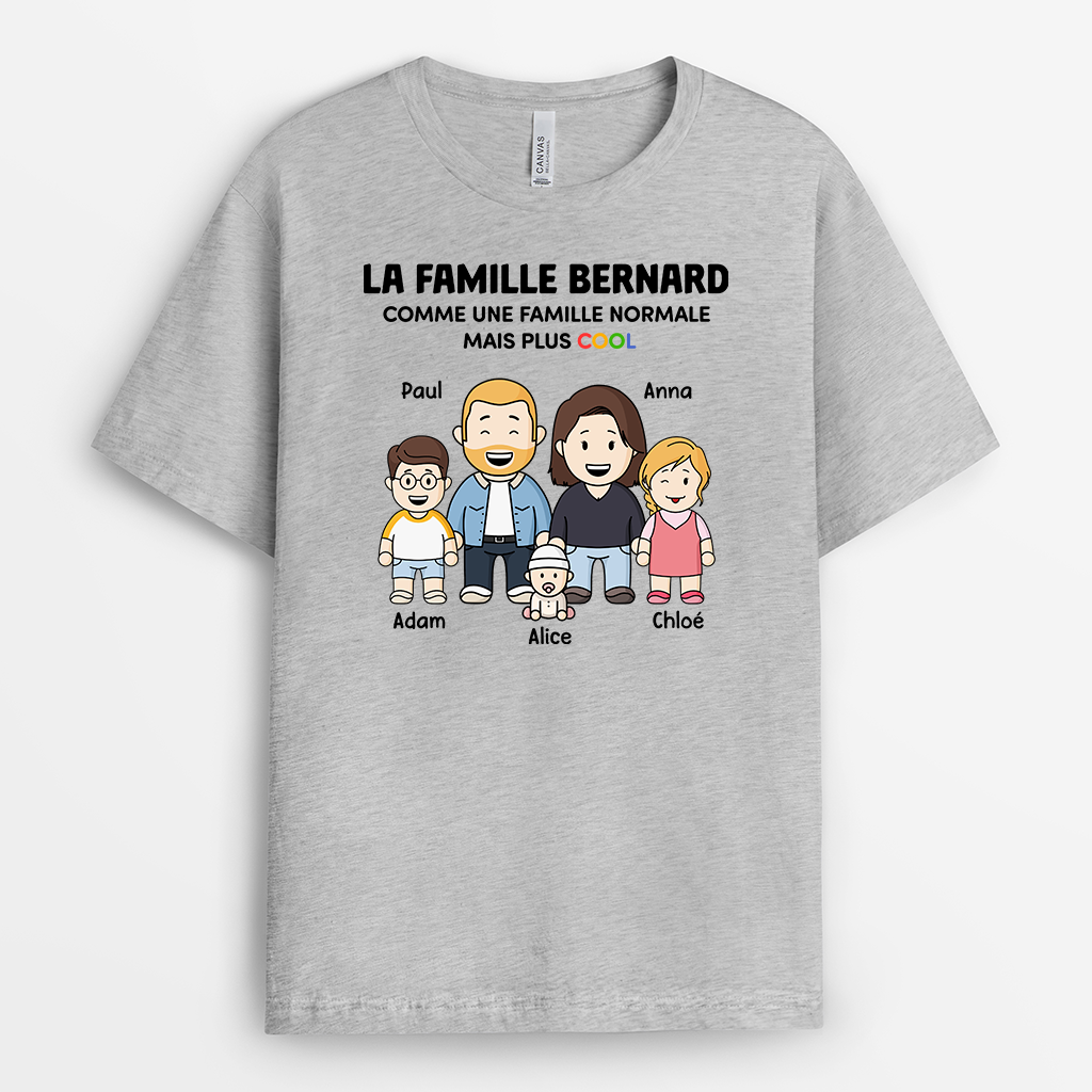 2161AFR1 t shirt comme une famille normale mais plus cool personnalise