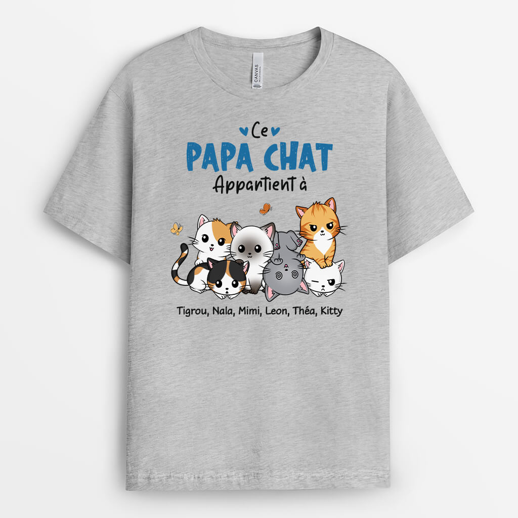 2165AFR2 t shirt cette maman chat appartient a version mignonne personnalise