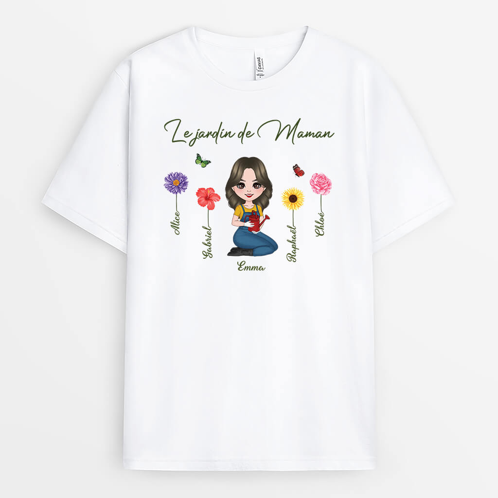 2185FR2 t shirt le jardin de mamie colore personnalise