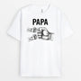 2188AFR1 t shirt papa bosses de poing monochrome version blanc personnalise