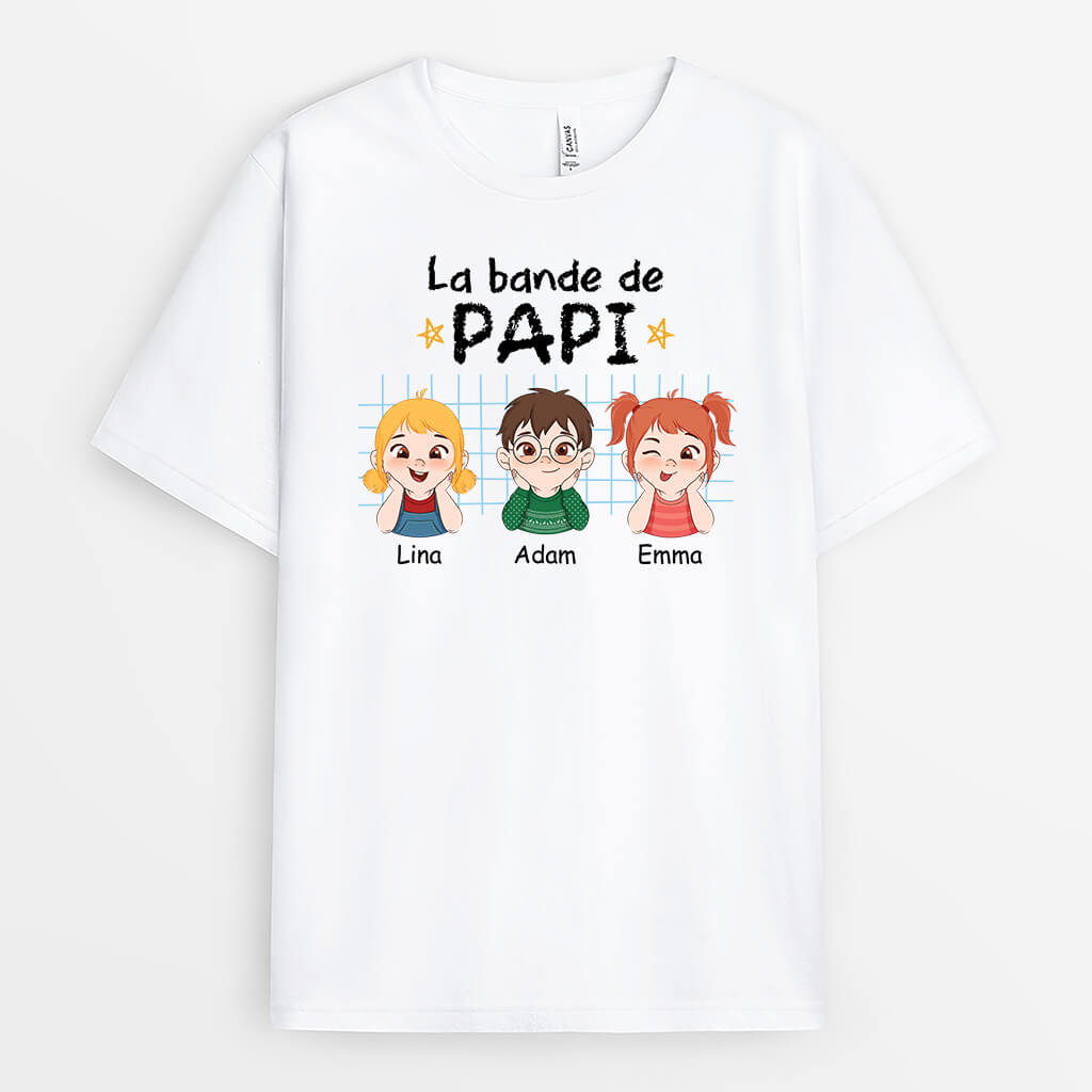 2190AFR1 t shirt la bande a papa papy carreaux personnalise