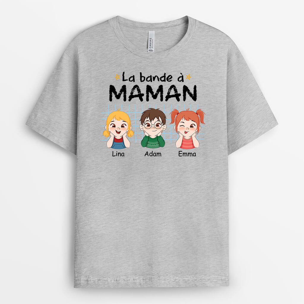 2190AFR2 t shirt la bande a maman carreaux personnalise