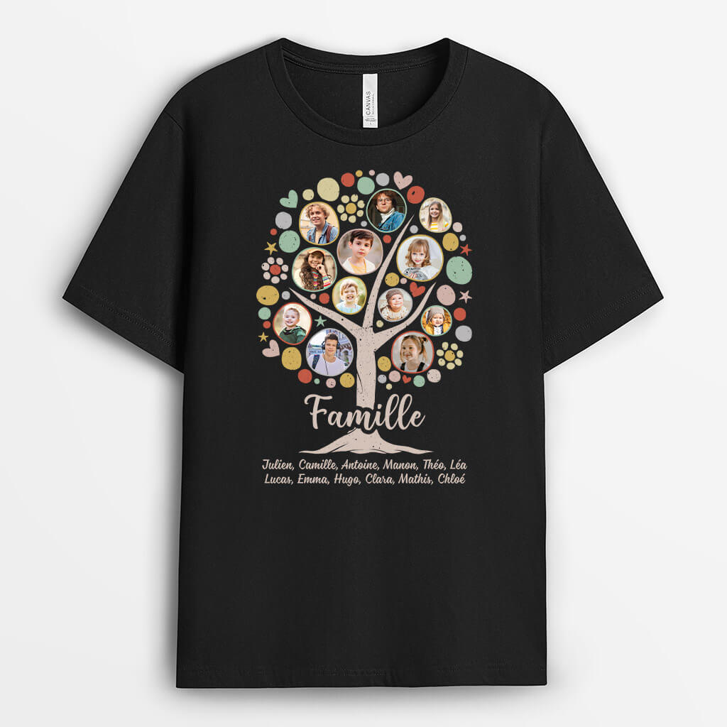 2192AFR1 t shirt mamie arbre familial personnalise