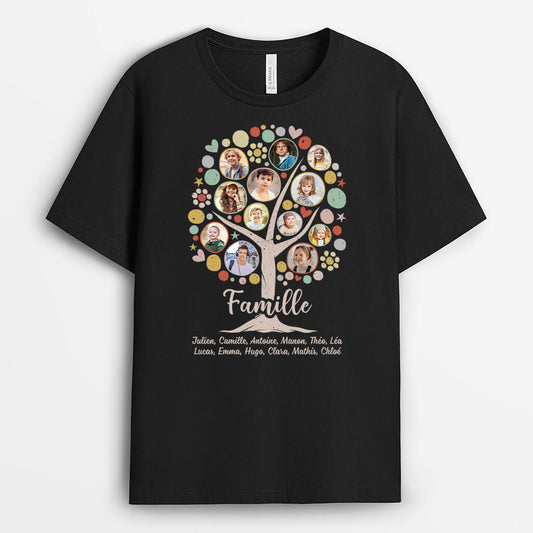 2192AFR1 t shirt papy arbre familial personnalise