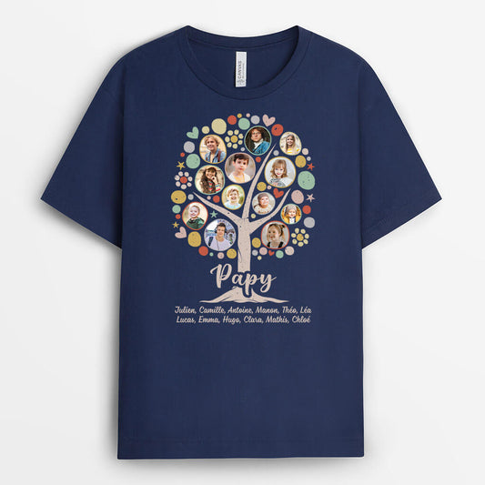 2192AFR1 t shirt papy arbre familial personnalise_2