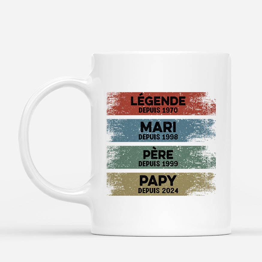 2193MFR1 mug personnalise legende mari papa papy depuis version clair 2193m5l5b