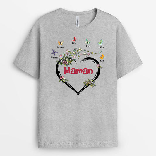 2196AFR1 t shirt mamie coeur nature personnalise