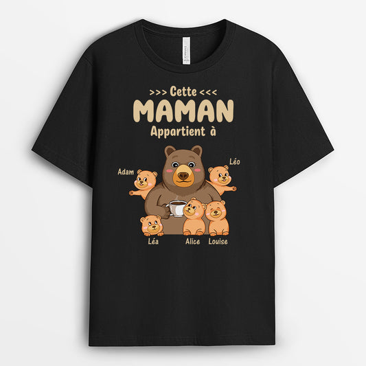 2205AFR1 t shirt cette maman mamie appartient a version ours personnalise