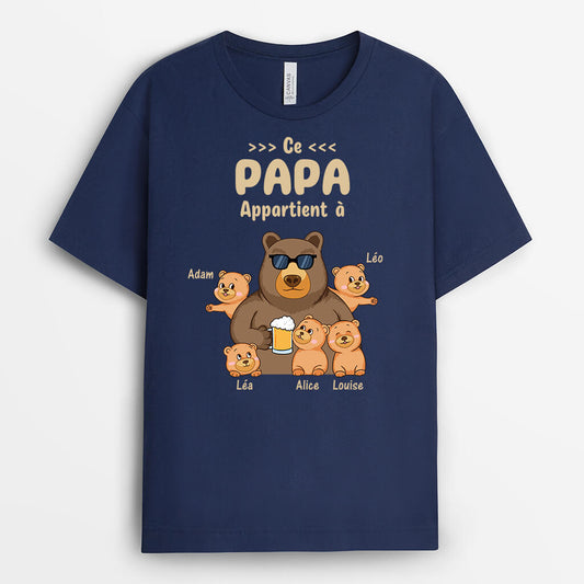 2205AFR2 t shirt ce papa papy appartient a version ours personnalise