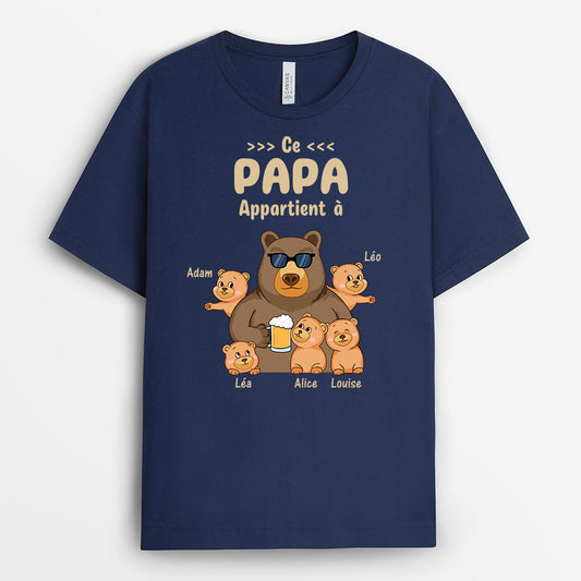 2205AFR2 t shirt cette maman mamie appartient a version ours personnalise
