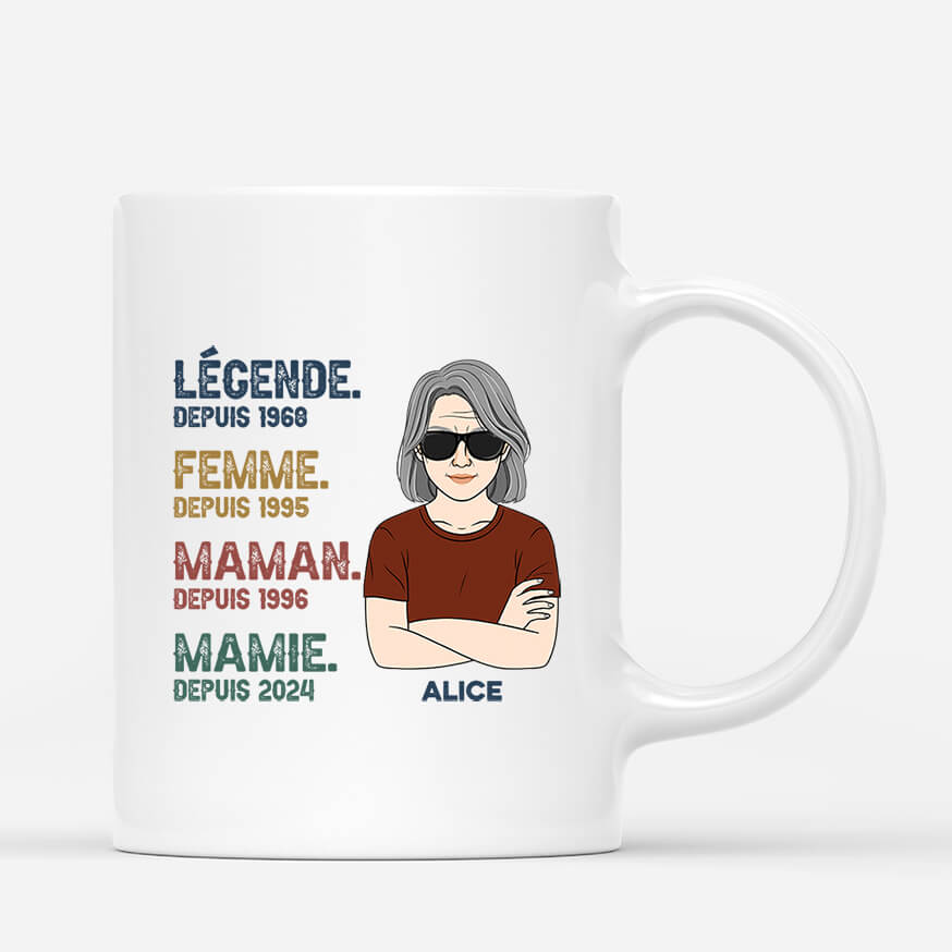 2207MFR1 mug legende mariee maman mamie personnalise