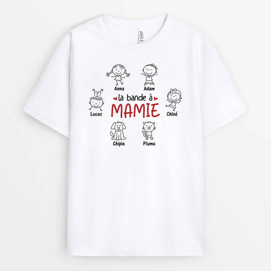 2209AFR1 t shirt la bande a maman mamie avec animaux personnalise