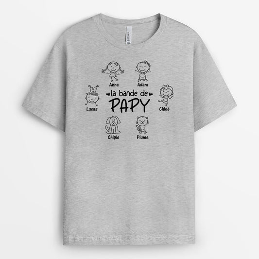 2209AFR1 t shirt la bande a papa papy avec animaux personnalise_2