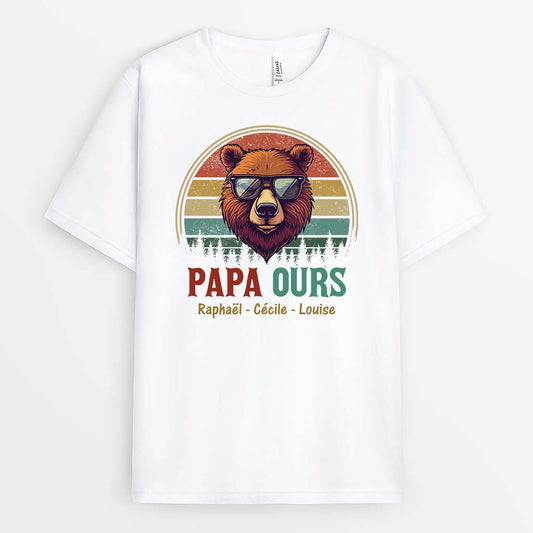 2212AFR1 papa ours colore version clair t shirt papa personnalise