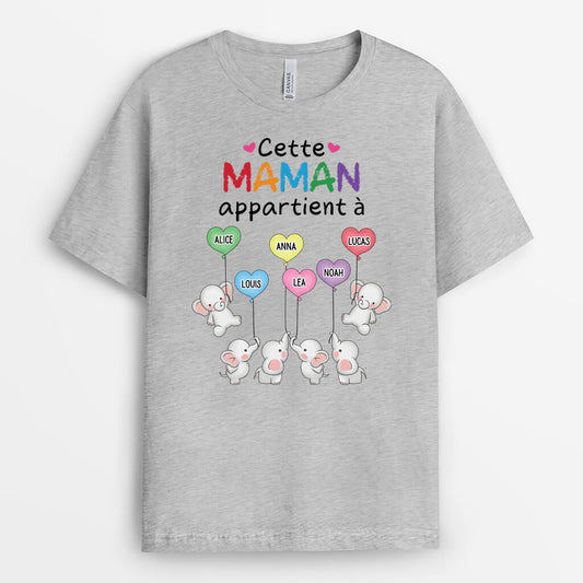 2215AFR2 t shirt ce papa papy appartient a version elephants ballons personnalise