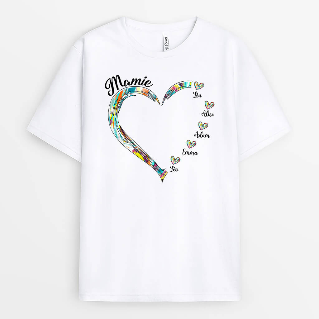 2221AFR1 t shirt maman coeur palette de couleur personnalise