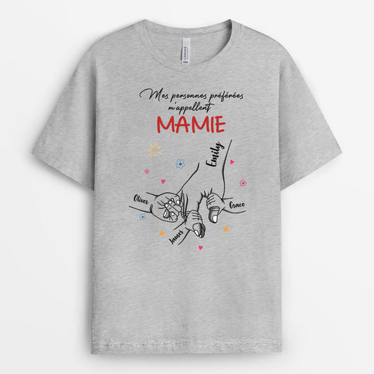 2228AFR2 t shirt mes personnes preferees mappellent mamie personnalise