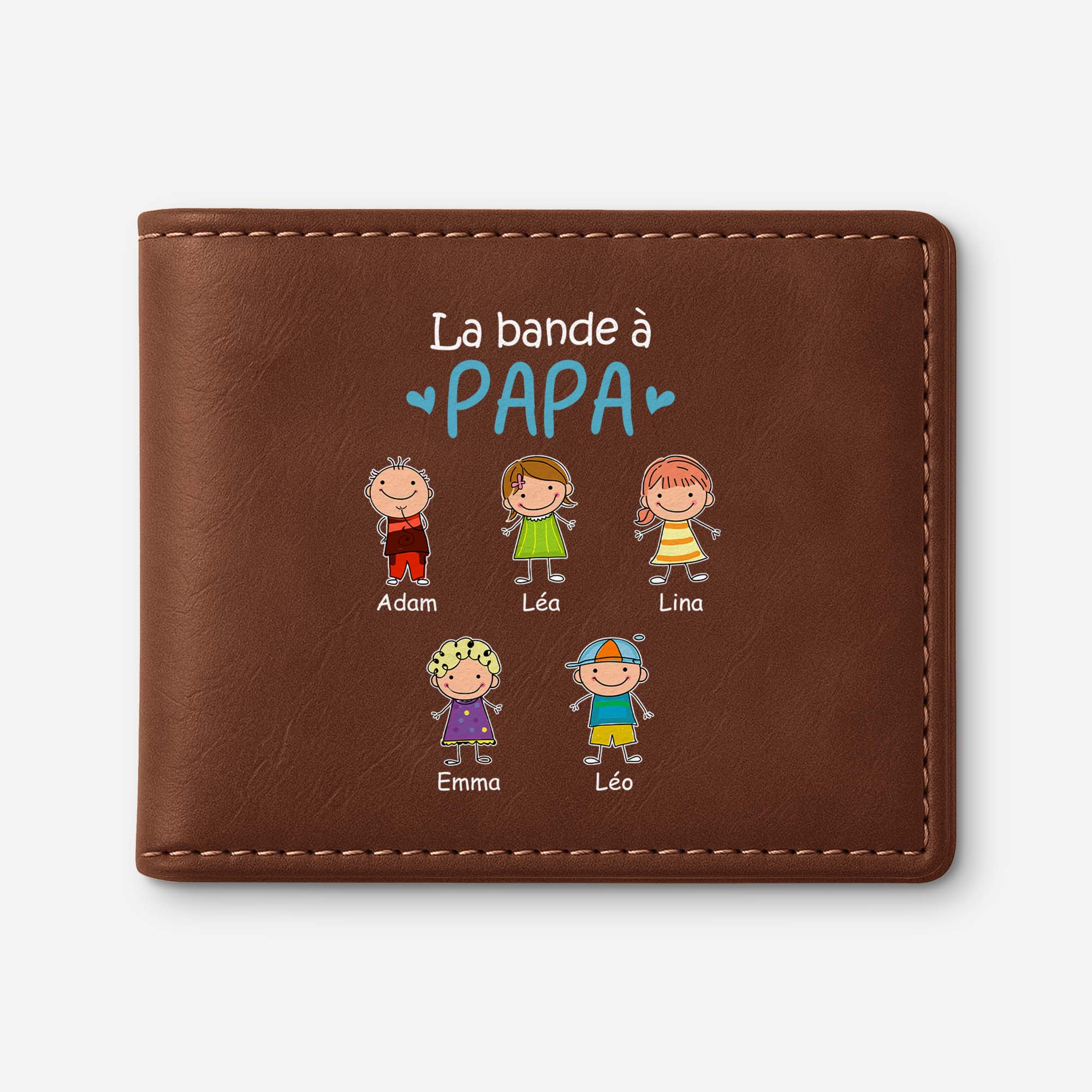 2231JFR1 portefeuille en cuir personnalise la bande a papa version mince 2231jkm5b