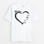 2234AFR2 t shirt maman coeur avec visages personnalise