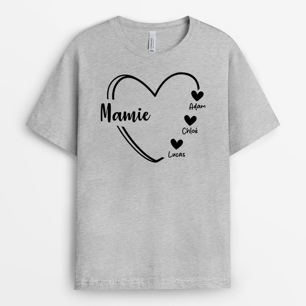 2235AFR2 t shirt maman petits coeurs noirs personnalise