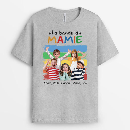 2236AFR1 t shirt la bande a maman mamie avec photo coloree personnalise