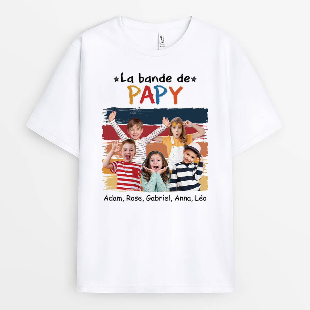 2236AFR1 t shirt la bande a maman mamie avec photo coloree personnalise_2