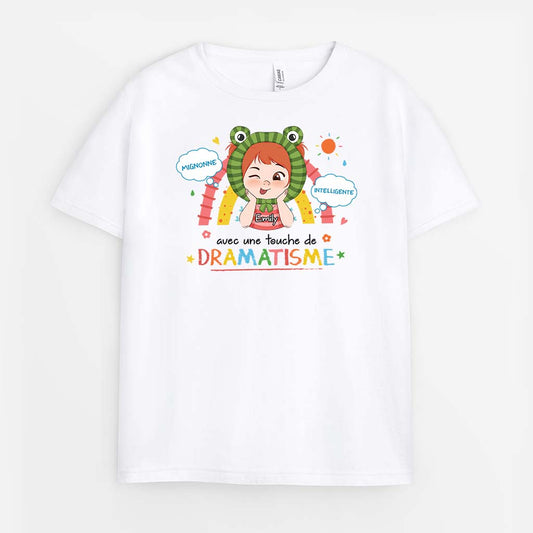 2238AFR1 t shirt mignonne et intelligente avec une touche dramatisme personnalise