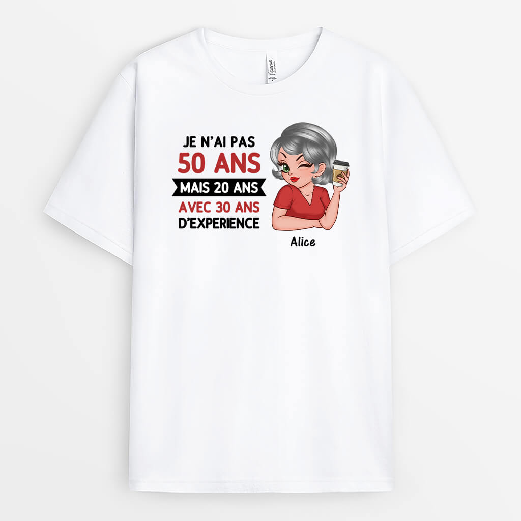 2245AFR1 t shirt je nai pas 50 ans personnalise