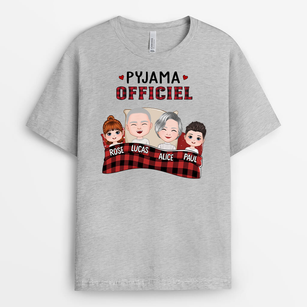 2252AFR2 t shirt pyjama officiel version famille personnalise