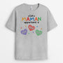 2253AFR2 t shirt cette maman mamie appartient a avec coeurs colores personnalise