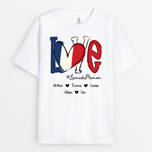 2254AFR2 t shirt amour de mamie francaise personnalise