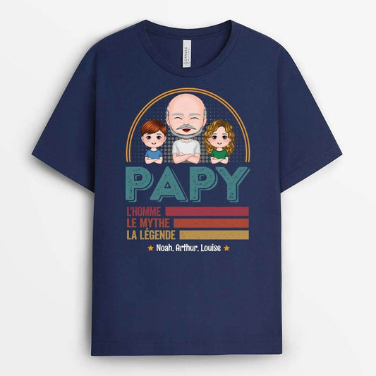 2259AFR2 t shirt papy lhomme le mythe la legende personnalise