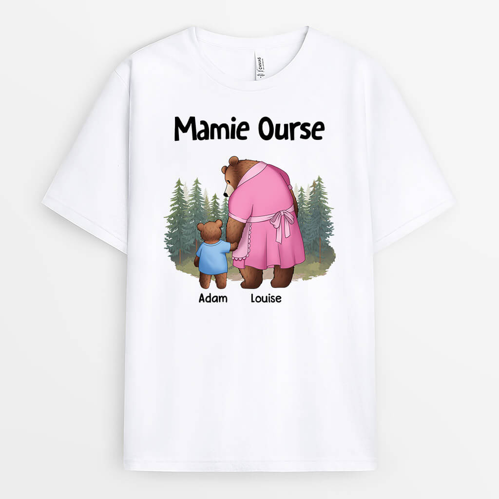 2264AFR1 t shirt mamie ourse avec lenfant personnalise