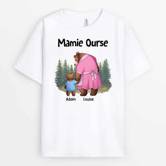 2264AFR1 t shirt mamie ourse avec lenfant personnalise