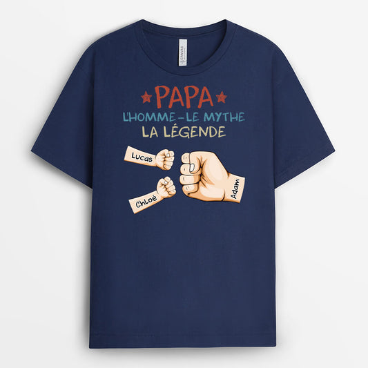 2265AFR2 t shirt papa lhomme le mythe la legende version bosses de poing personnalise