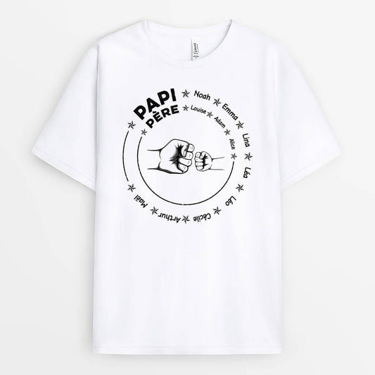 2291AFR2 t shirt papa etoiles avec bosses de poing authentiques personnalise