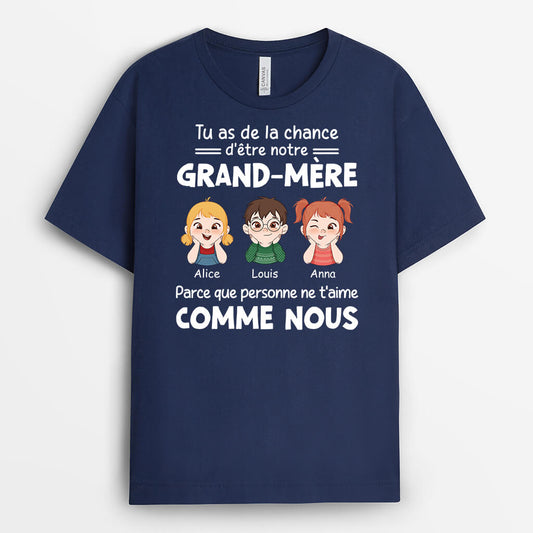 2295AFR2 t shirt tu as la chance detre notre pere personnalise