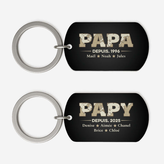 2315JFR1 porte cle aluminium personnalise papa papy depuis version carte 2315jtl5b