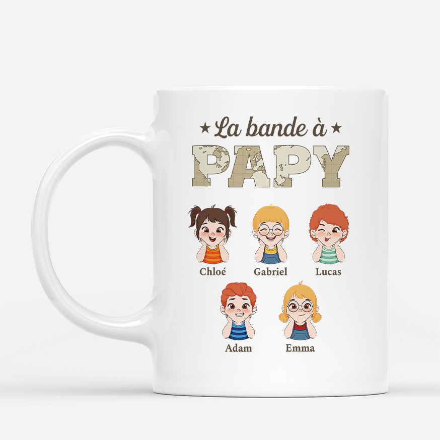 2317MFR1 mug personnalise papy la bande a papi design carte 2317m5l8b