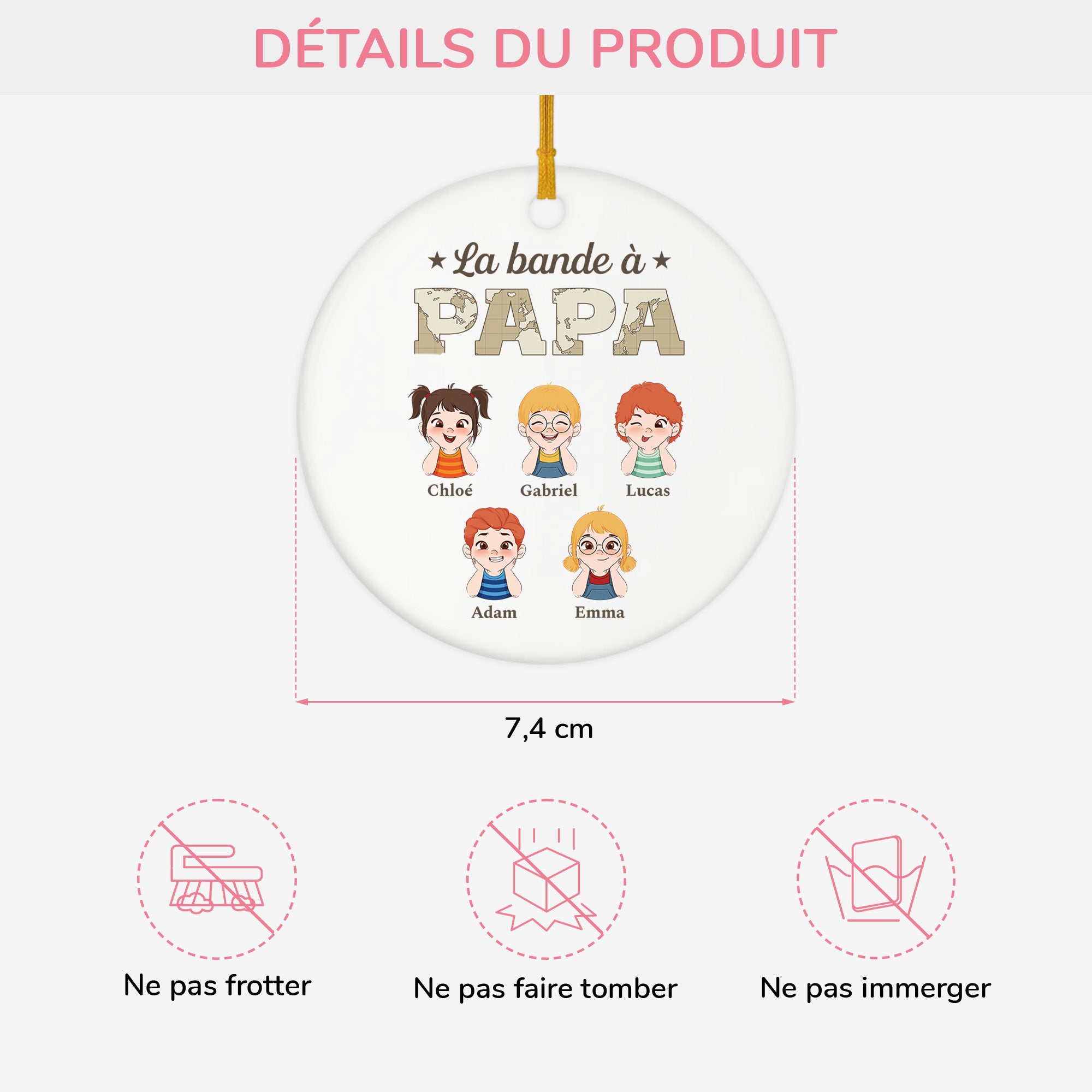 2317OFR3 ornement ceramique blanc personnalise la bande a papa 2317okm8b