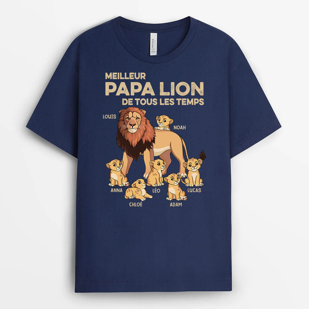 2320AFR1 t shirt meilleur papa lion pour toujours personnalise_2