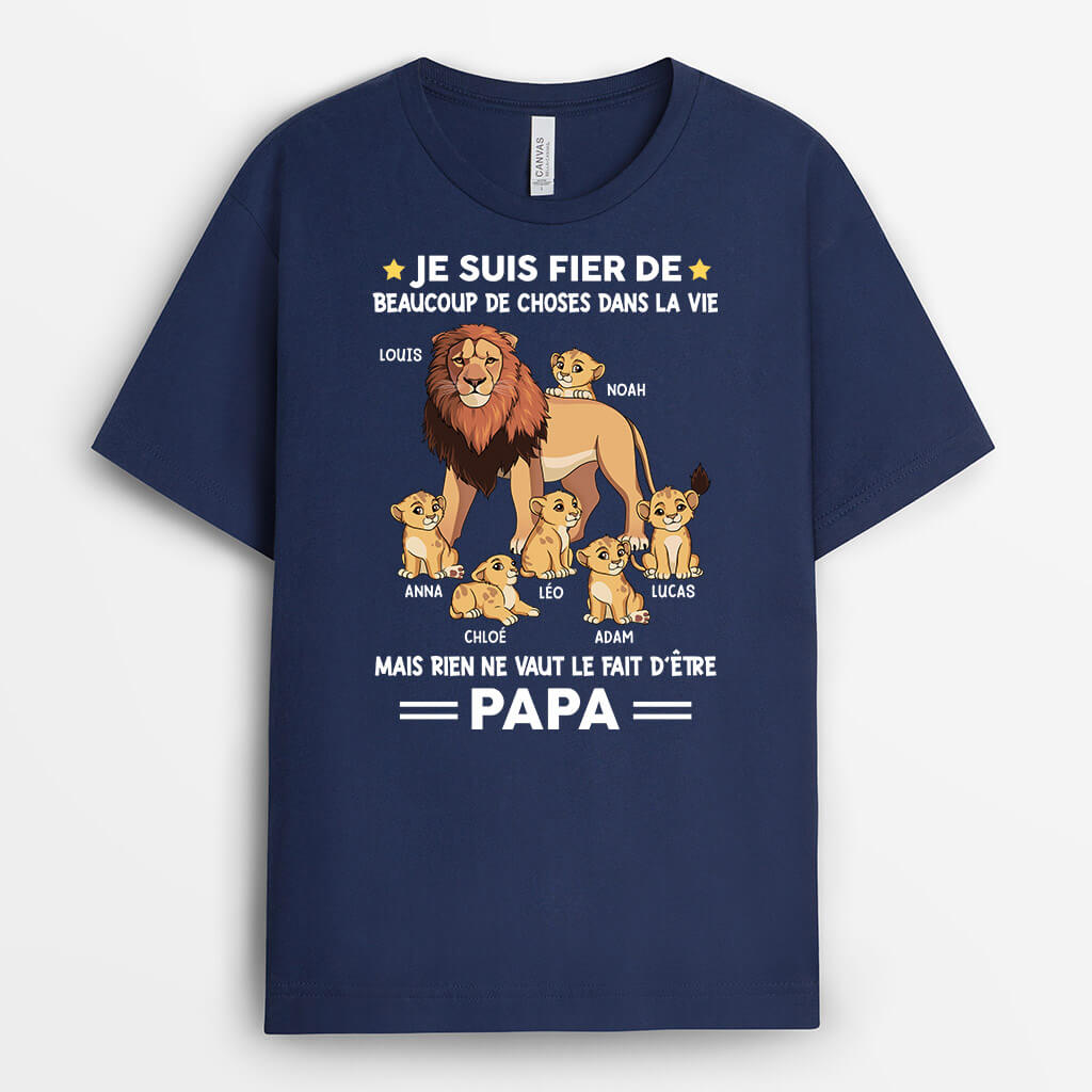 2324AFR1 t shirt rien ne vaut le fait detre papa lion personnalise