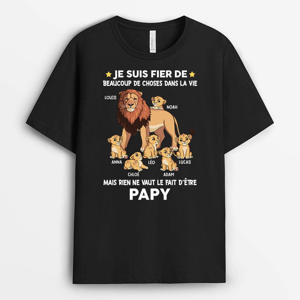 2324AFR2 t shirt rien ne vaut le fait detre papa lion personnalise