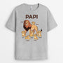 2325AFR2 t shirt papa lion et ses enfants lions version clair personnalise