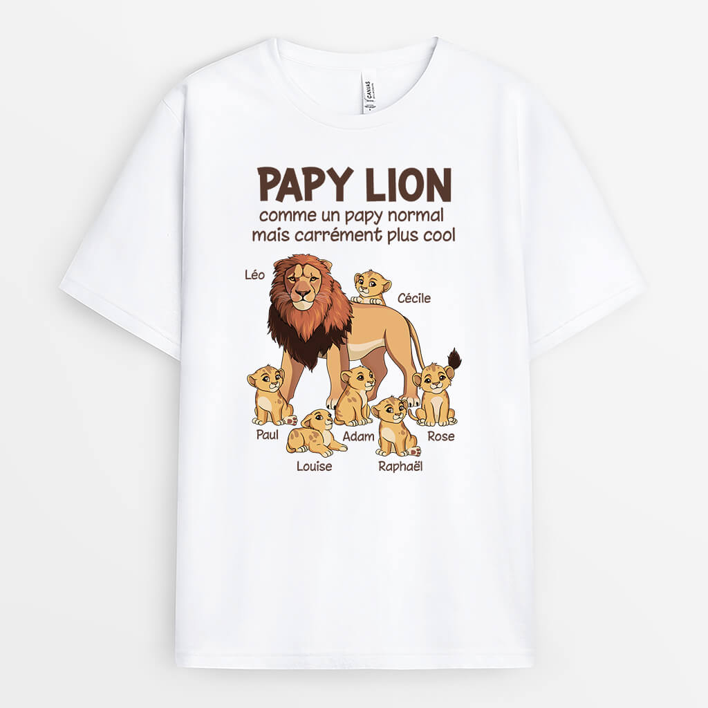 2326AFR1 t shirt papy lion comme un papy normal mais carrement plus cool personnalise