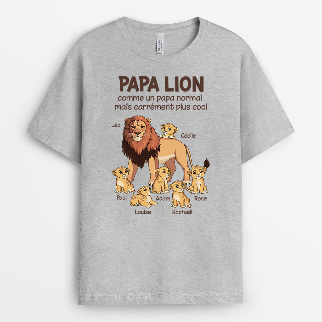 2326AFR2 t shirt papy lion comme un papy normal mais carrement plus cool personnalise