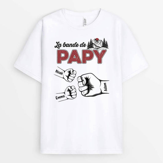 2328AFR2 t shirt meilleur papa pour toujours bosse de poing avec montagne personnalise