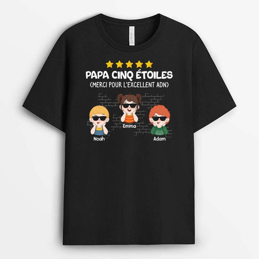 2329AFR1 t shirt papa papy cinq etoiles