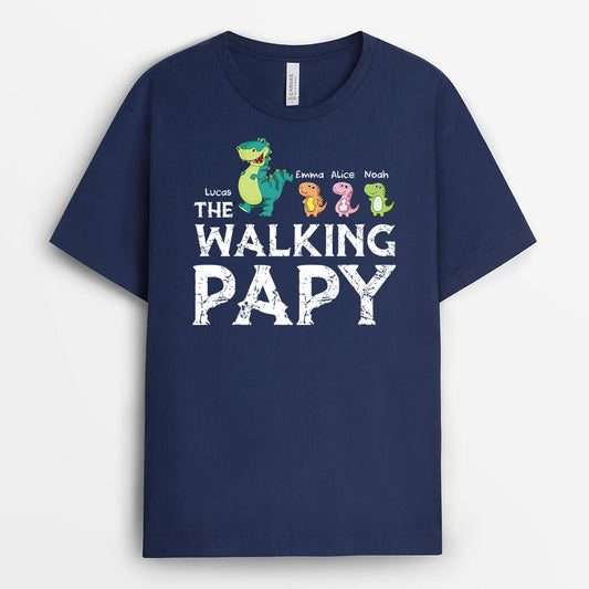 2331AFR2 t shirt papa marcheur version dinosaure personnalise